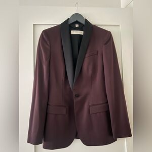 Burberry Women’s Dark Red Tuxedo Jacket